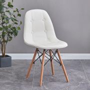 Стул клиента «Pulsante» экокожа белый на деревянных ножках