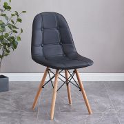 Стул клиента «Pulsante» экокожа черный на деревянных ножках