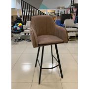 Стул барный «Макома Maxi» велюр коричневый на чёрных ножках