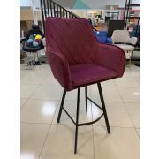 Стул барный «Макома» велюр фиолетовый на металлических ножках