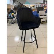 Стул барный «Макома» велюр чёрный на металлических ножках