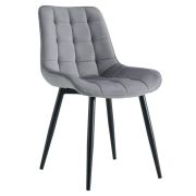 Стул клиента «Stitch в клетку» велюр темно-серый на конусных ножках