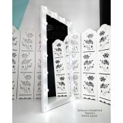 Зеркало гримёрное «Манта-1» 800х1650х60 Белый Глянец (16 ламп)