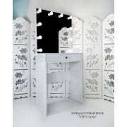 Зеркало гримёрное «VIP-3 Luxe» 800*1600*450 Белый глянец  (10 ламп)