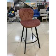 Стул барный «Shell» велюр пыльная роза на металлических ножках