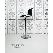 Стул барный «Shell» экокожа черный + белый на хромовом диске