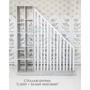 Стеллаж-ширма 1900х1600х300 Слейт + Белый Матовый