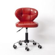 Стул мастера «Trio» экокожа красный на хромовом пятилучьи