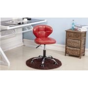 Стул мастера «Trio» экокожа красный + черный на хромовом пятилучьи