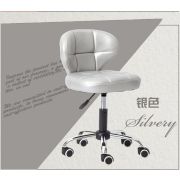 Стул мастера «Trio» экокожа серебро на хромовом пятилучьи