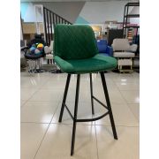 Стул барный «Лотос» велюр зелёный на металлических ножках