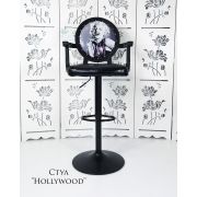 Стул барный «Голливуд» Мэрилин Монро на хромовом диске