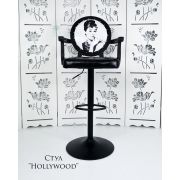 Стул барный «Голливуд» Одри Хепбёрн на черном диске